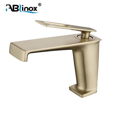 China Sense ABLinox Faucets Customized Stainless Steel Satin 304 Gold Basin Luxury Casting Kitchen Faucet for sale