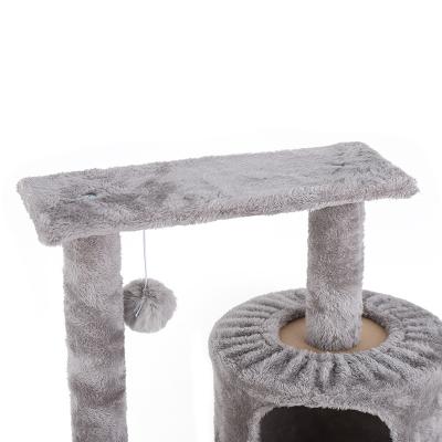 China Lounge Stocked Cat Tree Wood Pet Furniture Cat Scratching Tree for sale