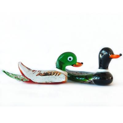 China Cute colorful handmade glass duck murano glass animal figurine from USA Europe for sale