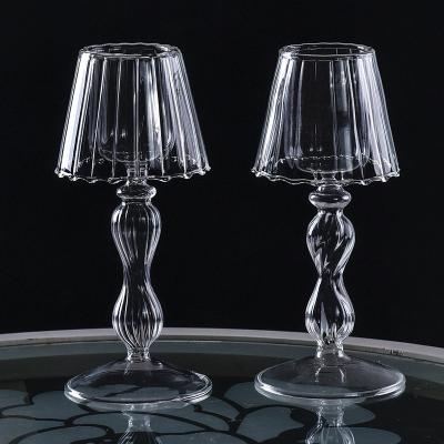 China Home Decoration Lamp Shape Glass Crystal Candle Holder for sale