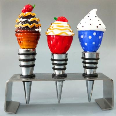 China Viable decorative desserts form murano wine bottle glass stopper for sale