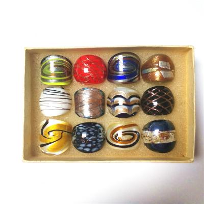 China Decorative Colorful Glass Ring Bohemian Jewelry Beautiful Europe Murano Gift for sale