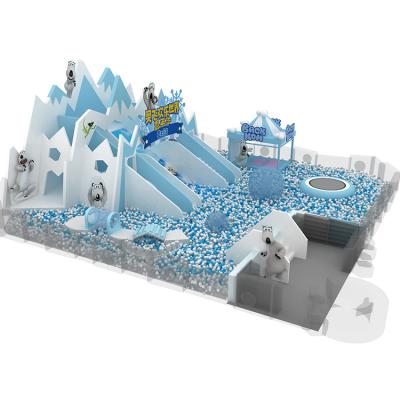 China Playgrond Multifunctional Indoor Hot Sale Customized Commercial Penguin Muti-Slide Cartoon Snow Winter Theme Kids Indoor Playground for sale