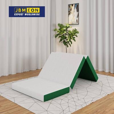 China Collapsible Folding Bed with Mattress, Portable Triple Gel Memory Foam Mattress Topper with Washable Cover for sale