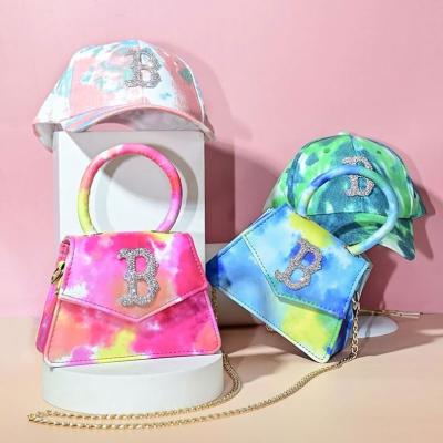 China 2021 new high quality style fashion tie dyeboston hat with purse women's gradient color b hat and purse set for sale