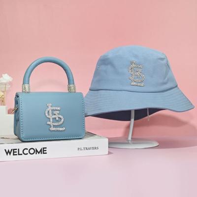 China 2021 high quality lastest design ladies stl bucket hat and purse set ladies stl hat and purse set for women for sale