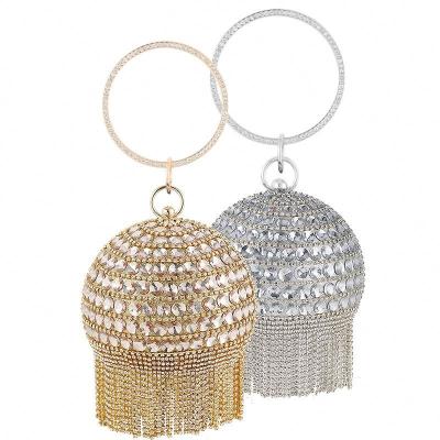 China Hold Moneny 2021 New Arrivals Spherical Diamond Bling Glitter Clips Evening Clutch Bags Luxury Handbags for sale