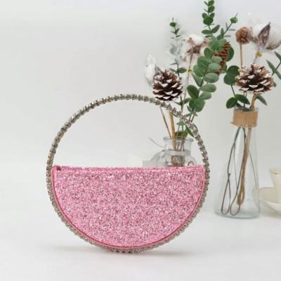 China High Quality Diamond Dinner Clutch Rhinestone Purse Women's Heart Shaped Handbags 2021 Fashionable Handbags for sale