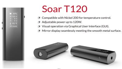 China Hot selling !!!125w Ecig Box Mod KIt Soar T120 Vaporizer  big vapor model box mod for sale