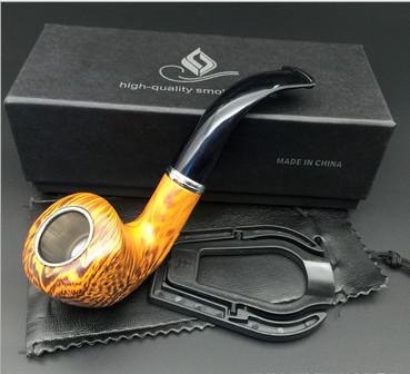 China On sale!!!Classic resin tiger stripes wooden Smoking Tobacco Pipe wood pipes smoke pipes for sale