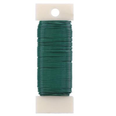 China Decoration 22 Gauge Green Florist Wire Flexible Paddle Wire Shiny Coated Iron Grab Wire For DIY Craft for sale