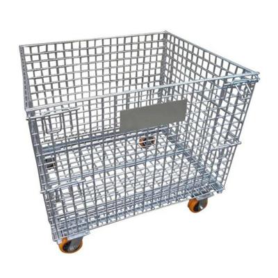 China Wholesale Folding Warehouse Rack Mesh Box Factory Folding Warehouse Storage Cage For Factory for sale