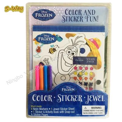 China Stationery For Gift Customized Promotion Kids Coloring Book Sticker Set for sale