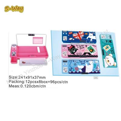 China School pencil case for children hot sale multifunctional plastic pencil case, magnetic pencil case for kids for sale