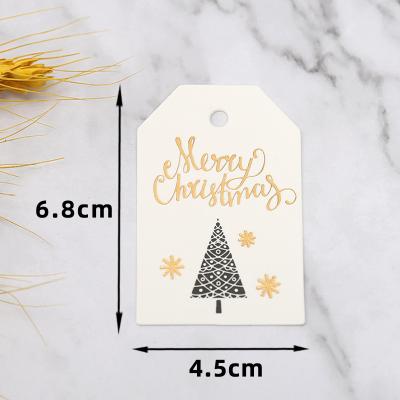 China Custom Logo Die Cut Sustainable Recycled Luxury Thank You Tags Gold Foil Stamping Merry Christmas Gift Tags Love Paper Hang Tag With String for sale