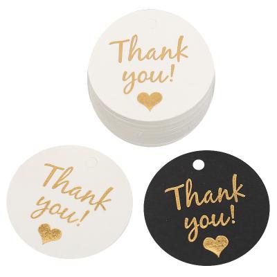 China Moq 100pcs Original Recycled Paper Circle Shape Small Sustainable Custom Small Tag Luxury Thank You Tag With Logo Print for sale