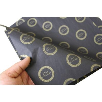 China High Quality Custom Black Tissue Paper Recyclable Logo Gift Wrapping Tissue Paper Printed for Packaging for sale