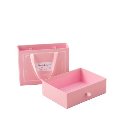 China Fancy Logo Rigid Sliding Out Drawer Box Wholesale Custom Recyclable Custom Gift Box For Jewelry /Accessory Jewelry Storage Retail Box With Ribbon for sale