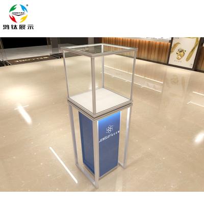 China New Fashion Boutique Display Cabinet Jewelery Counter Jade Display Showcase Vertical Glass Wine Showcase for sale