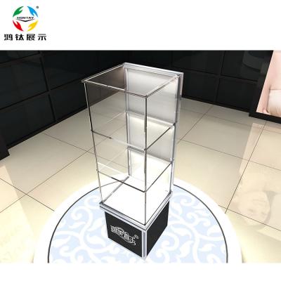 China Cheap Wholesale Movable Modern Glass Jewelry Display Price Glass Jewelry Display Showcase With Lights For Bracelet for sale