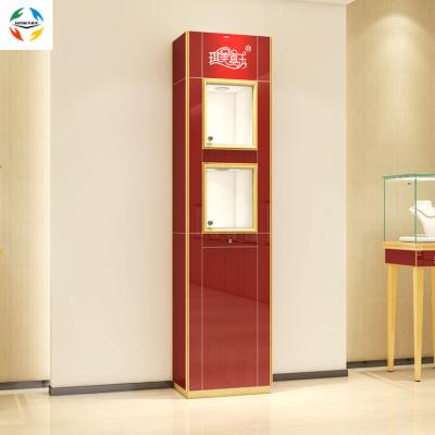 China Swing Door Glass Shop Show Glass Window Display Boutique Door Swing Light Wall Cabinet Lockable Jewelry Cabinet Made in Popular Shop LED Factory for sale