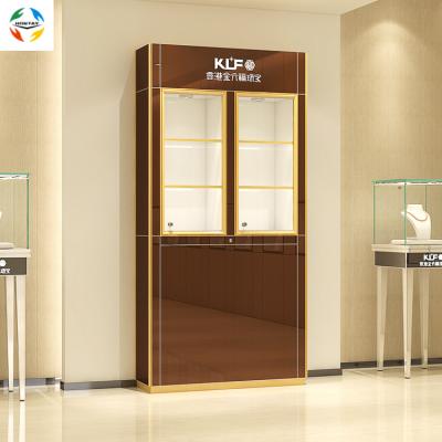 China Mall Tall Back Wall Cabinets Stand Up Custom Color And Size Tall Mall Wall Back Cabinets Rack Floors Mirrored Glass Jewelry Display Cabinet for sale