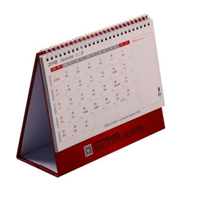 China Table Calendar Notebook 12 Months Special Design Binding Cover with Monthly Weekly and Daily Planner Calendar for sale