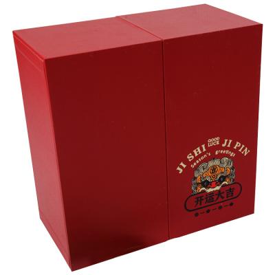 China Factory direct Biodegradable Logo Magnetic Lid Foldable With Ribbon Closure Custom Double Tea Open Box for sale