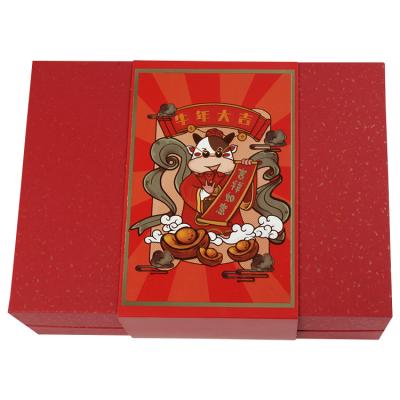 China High Quality Luxury Cardboard Customized Decoration Red Wedding Materials 2021 Recycled Packaging Logo Printing Gift Box for sale