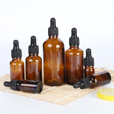 China Cosmetics Package 5ml-100ml Brown Glass Essential Oil Bottle Glue Head Dropper Essence Bottle Use Sealing Type Essential Oil Sc for sale