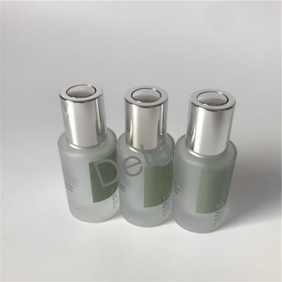 China Wholesale Skin Care Essential Oil 30ml Luxury Cosmetic Glass Empty Frosted Dropper Bottle for sale