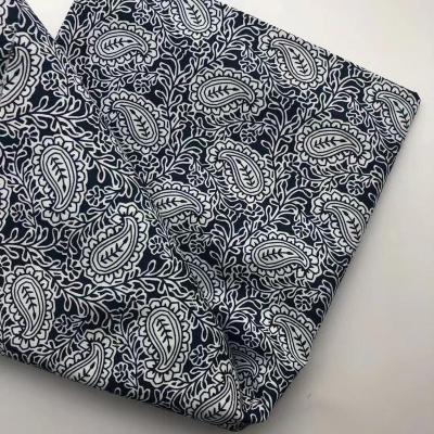 China Factory Anti-UV Regenerated Recycled Cotton Blue And White Pattern Printed Fabric for sale