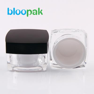 China Cosmetic Custom Cosmetic Packaging High End Plastic Jar , Square Cosmetic Jar for sale