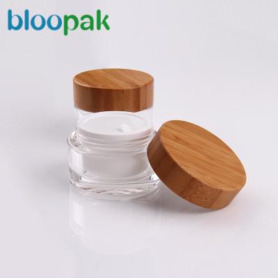 China Cosmetic Custom Logo 5g 10g 20g Plastic PET Bamboo Jars for sale