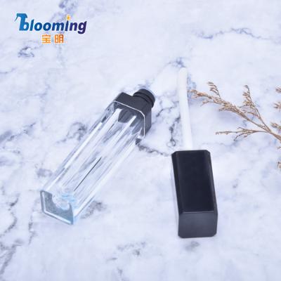 China 5ml Cosmetic Wholesale Black Lip Gloss Tubes With Large Big Brush Wand for sale