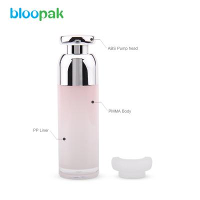 China Personal Care Wholesale Packing 15 Pump Acrylic Cosmetic Liquid Airless Bottle 30 50ml Airless Bottle for sale