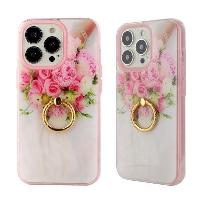 China Shockproof Striped Drop Mobile Phone Diamond Ring Case Accessories Mobile Phone Protective Case For Samsung Mobile Phone Case for sale