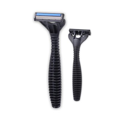 China LV-3279 Triple Blade Black Handle Swivel Head Disposable Shaving Razor for sale