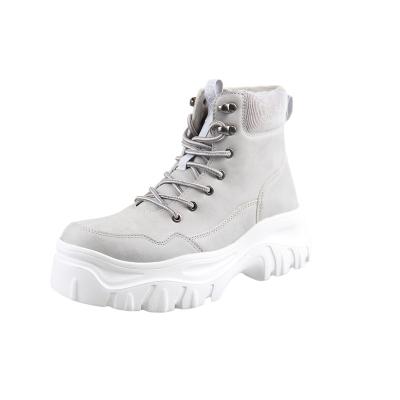 China Light Gray Women's Winer Boots Outdoor Thick Bottom Blurred Round Winter Snow Ankle Boots Heightened For Women for sale