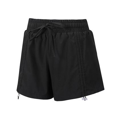 China 2021 QUICK DRY QUICK DRY Female Elastic Drawstring Lace Up Sports Shorts Two Pieces Stretch Running Yoga Fitness Sports Casual Shorts for sale