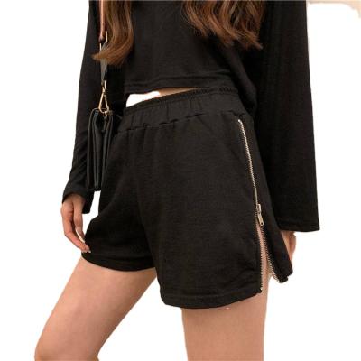 China QUICK DRY QUICK DRY Women's Leisure Summer Pants Running Zipper Split Long High Waist Sports Shorts Legs for sale