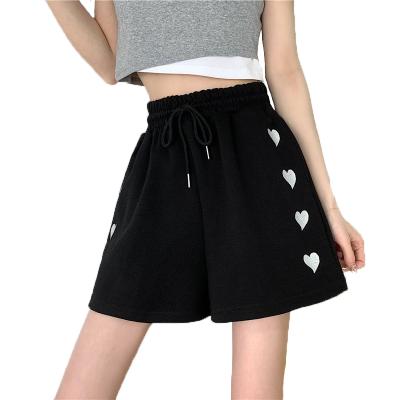 China 2021 summer new loose sports QUICK DRY women's love embroidery shorts casual slim pants for sale