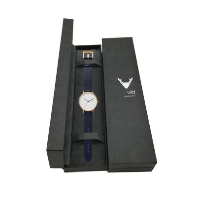 China Luxury Black Paper Cardboard Watch Gift Boxes Custom Printing Packaging Watch Boxes for sale