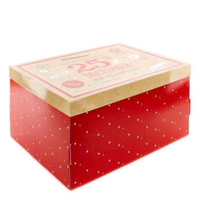 China Handmade Large Flat Pack Cardboard Christmas Gift Box Christmas Storage Christmas Packaging Box for sale