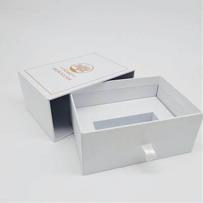 China Handmade Custom Logo Paper Cardboard Slide Packaging Drawer Box With Foam Insert for sale