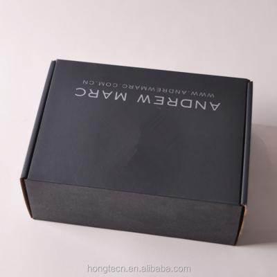 China High Quality Recyclable Shoe Packing Cartons Folding Black Corrugated Cardboard Paper Shoe Box for sale