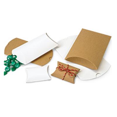 China Recyclable Wholesale Custom Printing White Packaging Box Kraft Paper Pillow Box for sale