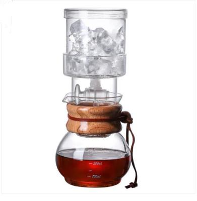 China Sustainable Hand Drip Borosilicate Glass Ice High Drip Coffee Pot Cold Brew Coffee Maker for sale