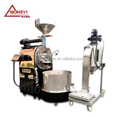 China Snack factory DONGYI DY-20kg coffee burners with grinder milling 25kg coffee big burner comercial for sale