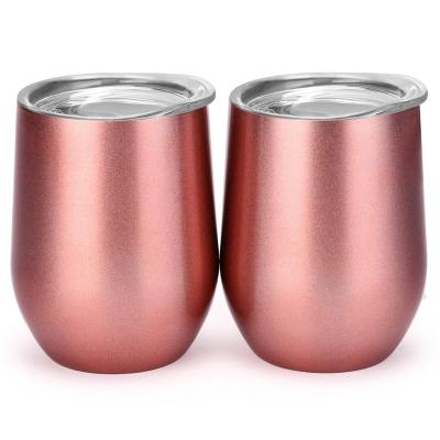 China Sustainable 2pack 12 oz Double Wall Stainless Steel Tumblers Vacuum Insulated Wine Tumbler for sale